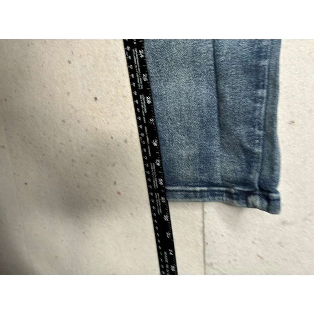 RGSTR Mens Distressed Moto Biker Jeans Blue Denim Ribbed Knee Slim Fit Size 30